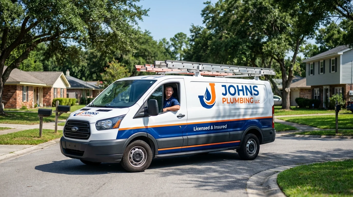 Johns Plumbing LLC service van in Woodland, WA